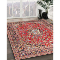 Traditional Fire Brick Red Medallion Rug, tr2948