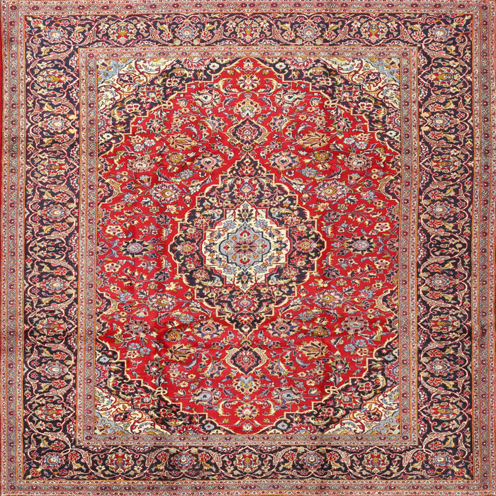 Round Machine Washable Traditional Fire Brick Red Rug, wshtr2948