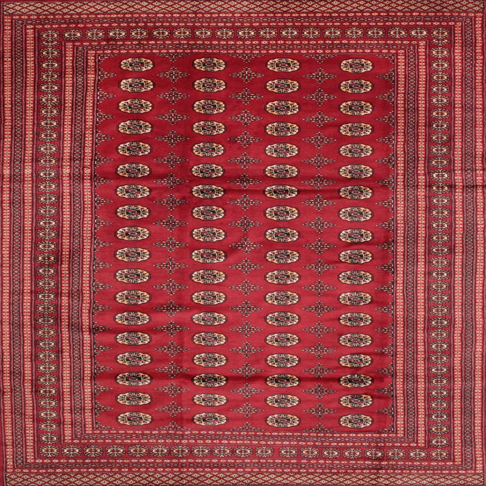 Round Machine Washable Traditional Cherry Red Rug, wshtr294