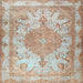 Square Traditional Orange Salmon Pink Persian Rug, tr2951