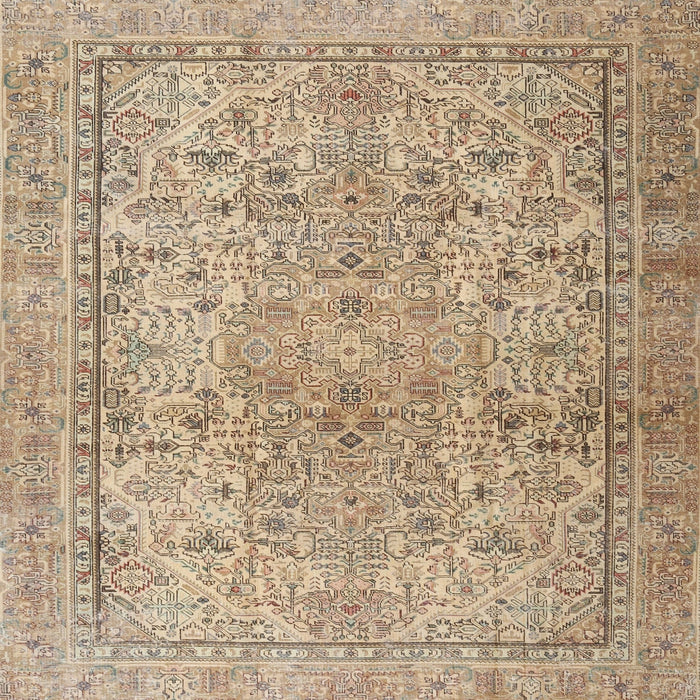 Round Machine Washable Traditional Brown Rug, wshtr2952