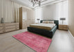 Traditional Raspberry Red Persian Rug in a Bedroom, tr2953