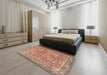 Traditional Brown Persian Rug in a Bedroom, tr2954