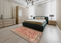 Traditional Brown Persian Rug in a Bedroom, tr2954