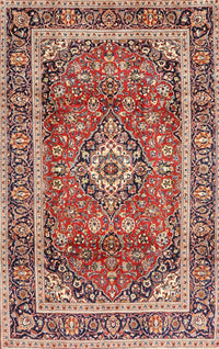 Machine Washable Traditional Saffron Red Rug, wshtr2955