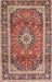 Traditional Saffron Red Medallion Rug, tr2955