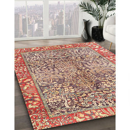 Machine Washable Traditional Fire Brick Red Rug in a Family Room, wshtr2956