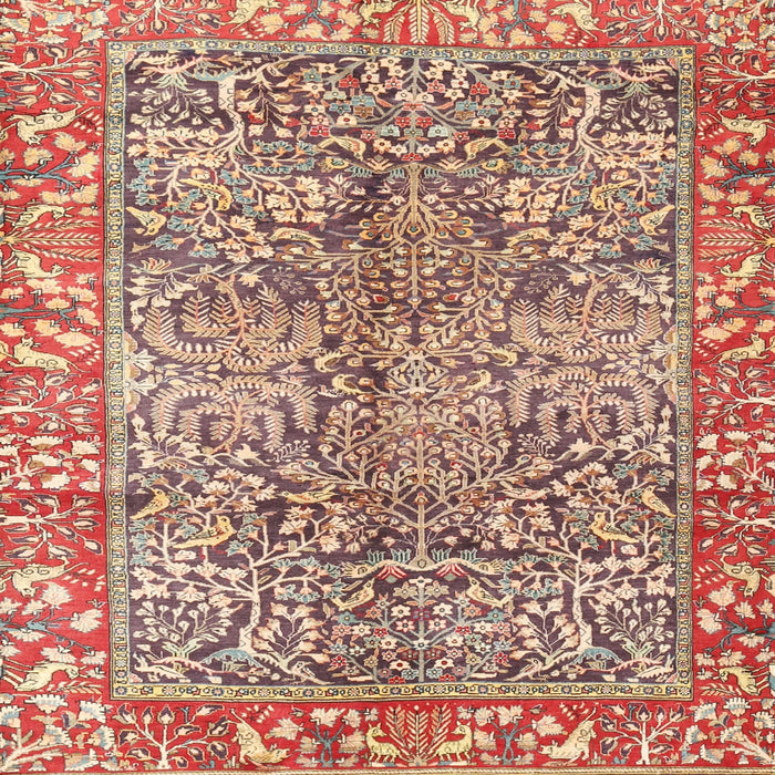 Square Traditional Fire Brick Red Persian Rug, tr2956