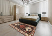 Traditional Light Copper Gold Persian Rug in a Bedroom, tr2957