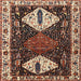 Square Traditional Light Copper Gold Persian Rug, tr2957