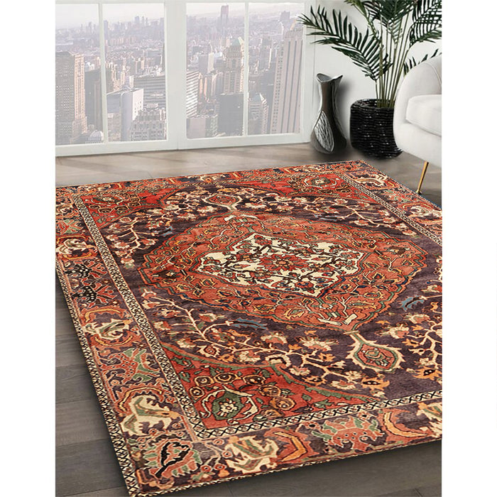 Traditional Red Persian Rug in Family Room, tr2958