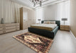 Machine Washable Traditional Bakers Brown Rug in a Bedroom, wshtr2959