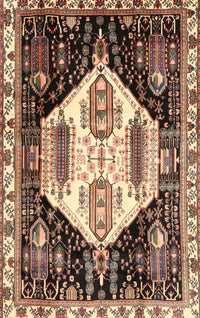 Machine Washable Traditional Bakers Brown Rug, wshtr2959