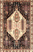 Machine Washable Traditional Bakers Brown Rug, wshtr2959