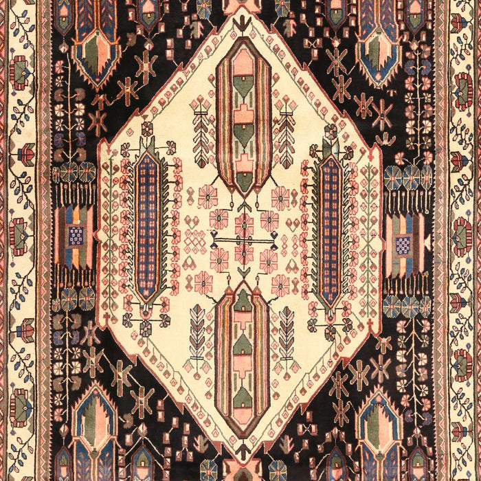 Machine Washable Traditional Bakers Brown Rug, wshtr2959