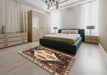 Traditional Bakers Brown Persian Rug in a Bedroom, tr2959