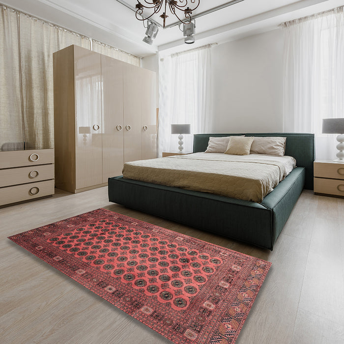Traditional Red Southwestern Rug in a Bedroom, tr295