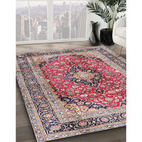 Traditional Dark Raspberry Purple Medallion Rug, tr2960