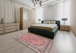 Machine Washable Traditional Cherry Red Rug in a Bedroom, wshtr2962