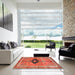 Square Machine Washable Traditional Mango Orange Rug in a Living Room, wshtr2963