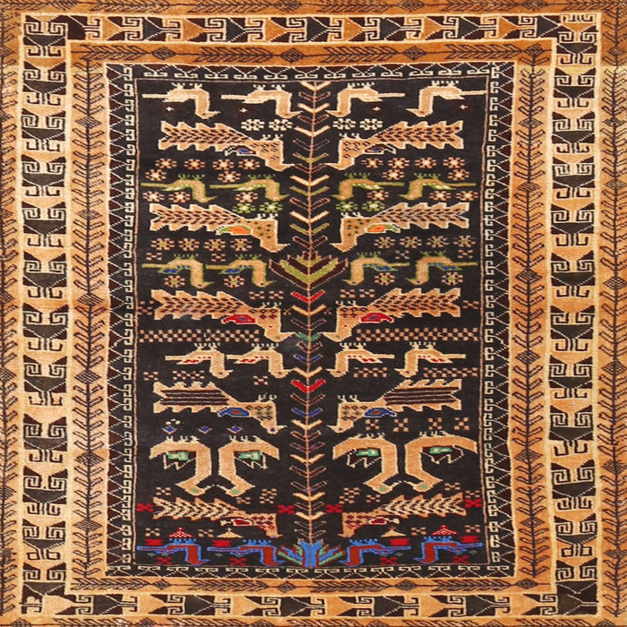 Square Traditional Bakers Brown Persian Rug, tr2964