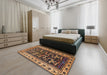 Traditional Bakers Brown Persian Rug in a Bedroom, tr2964