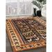 Machine Washable Traditional Bakers Brown Rug in a Family Room, wshtr2964