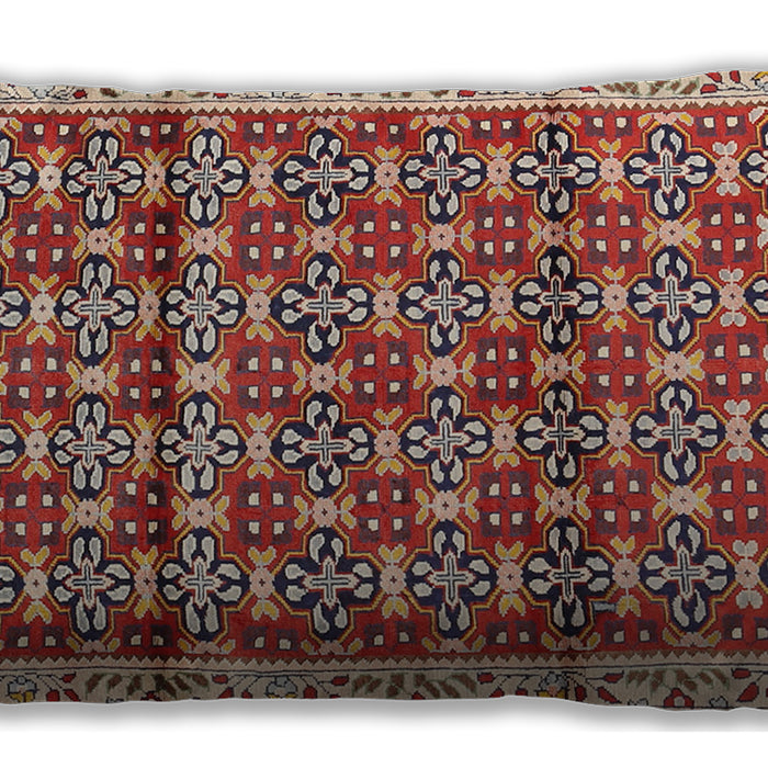 Traditional Classic Rectangular Fire Brick Red Lumbar Throw Pillow, 13 inch by 19 inch, lbtr2966