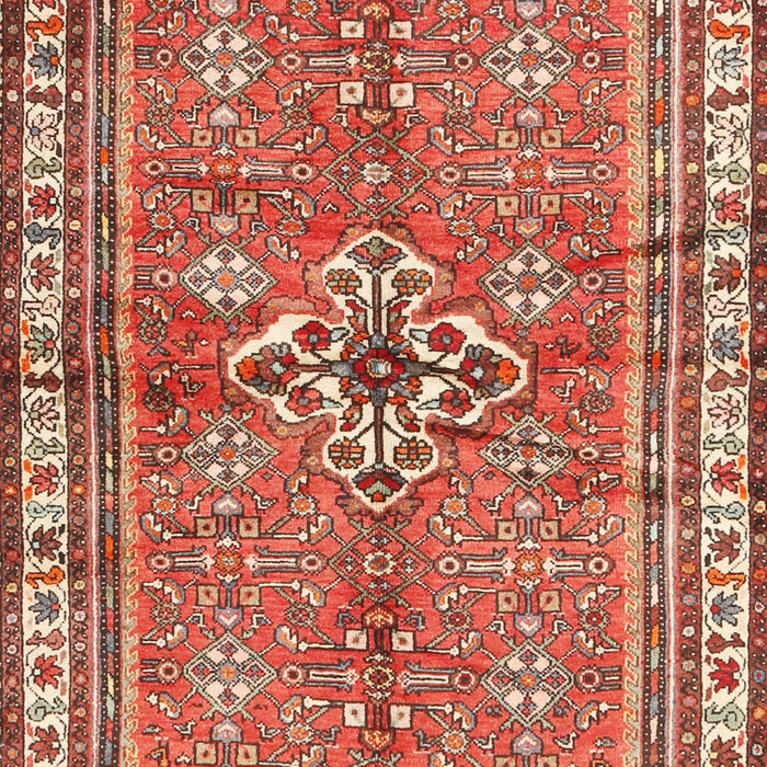 Machine Washable Traditional Tangerine Pink Rug, wshtr2967