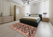 Machine Washable Traditional Tangerine Pink Rug in a Bedroom, wshtr2969