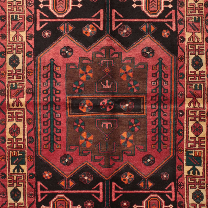 Machine Washable Traditional Saffron Red Rug, wshtr296