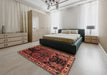 Traditional Saffron Red Persian Rug in a Bedroom, tr296