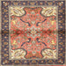 Square Traditional Chestnut Brown Persian Rug, tr2974