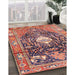 Traditional Brown Red Animal Rug in Family Room, tr2975