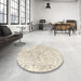 Round Machine Washable Traditional Tan Brown Rug in a Office, wshtr2978