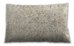 Traditional Classic Rectangular Tan Brown Lumbar Throw Pillow, 13 inch by 19 inch, lbtr2978