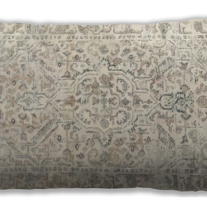 Traditional Classic Rectangular Tan Brown Lumbar Throw Pillow, 13 inch by 19 inch, lbtr2978