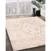 Traditional Desert Sand Beige Persian Rug in Family Room, tr2979