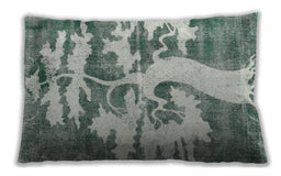 Traditional Classic Rectangular Dull-Sea Green Lumbar Throw Pillow, 13 inch by 19 inch, lbtr2983