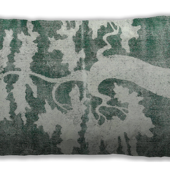 Traditional Classic Rectangular Dull-Sea Green Lumbar Throw Pillow, 13 inch by 19 inch, lbtr2983