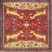 Round Machine Washable Traditional Peru Brown Rug, wshtr2984