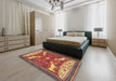 Machine Washable Traditional Peru Brown Rug in a Bedroom, wshtr2984