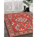 Machine Washable Traditional Sunrise Orange Rug in a Family Room, wshtr2985