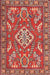 Machine Washable Traditional Sunrise Orange Rug, wshtr2985