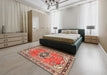 Machine Washable Traditional Light Copper Gold Rug in a Bedroom, wshtr2988