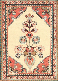 Machine Washable Traditional Khaki Gold Rug, wshtr2989