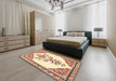 Machine Washable Traditional Khaki Gold Rug in a Bedroom, wshtr2989