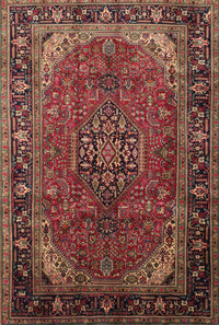 Machine Washable Traditional Saffron Red Rug, wshtr298