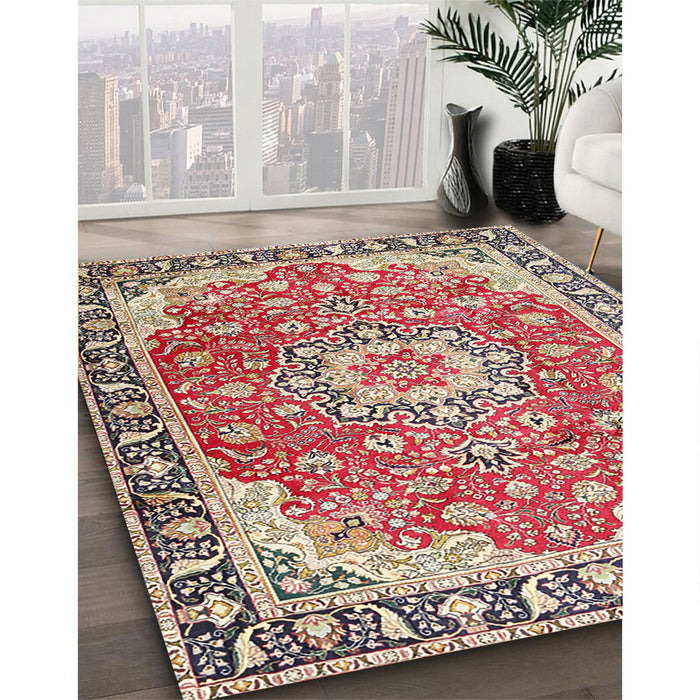 Traditional Brown Persian Rug in Family Room, tr2991