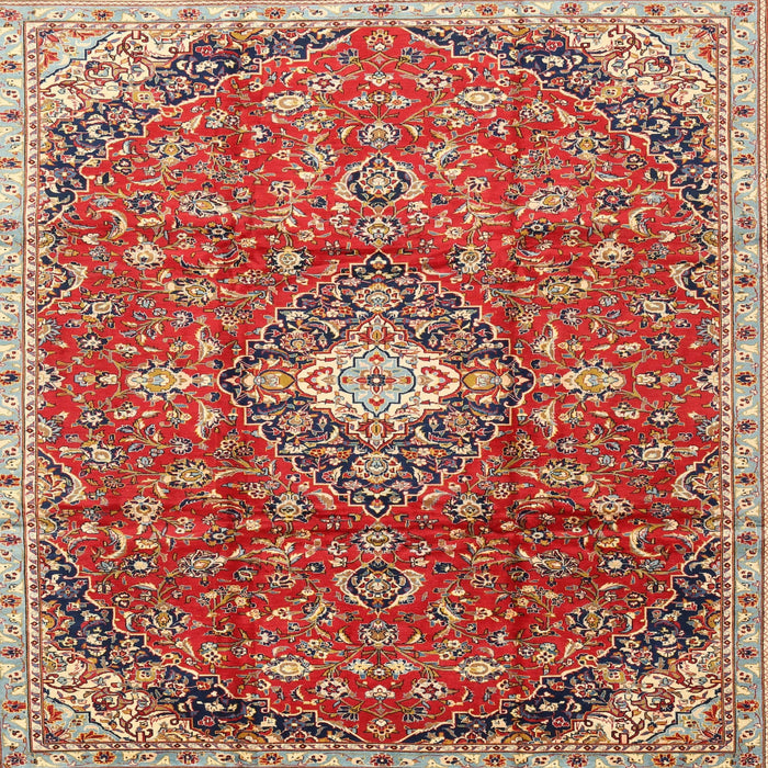 Square Traditional Red Medallion Rug, tr2995